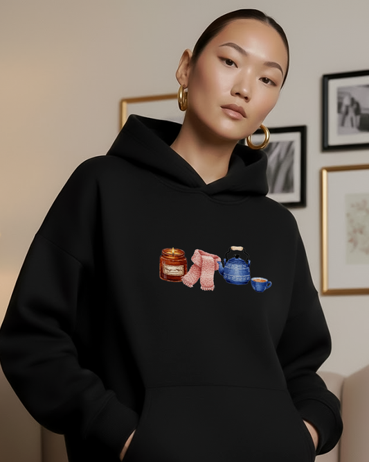 Winter Ritual Heavy Fleece Black Oversized Hoodie